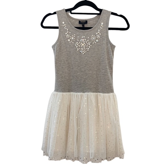 LAUNDRY by Shelli Seagal Girls Rhinestones & Sequins Tulle Sleeveless Dress - Picture 1 of 12